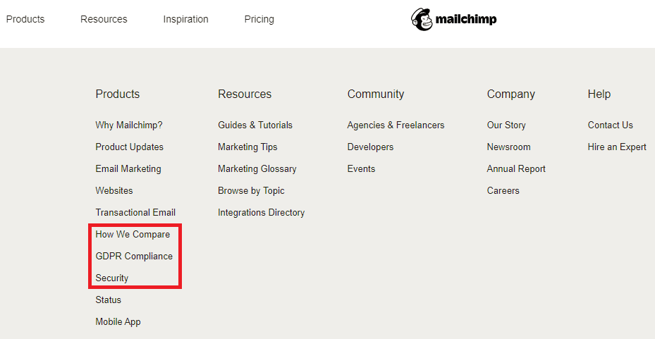 mailchimp website