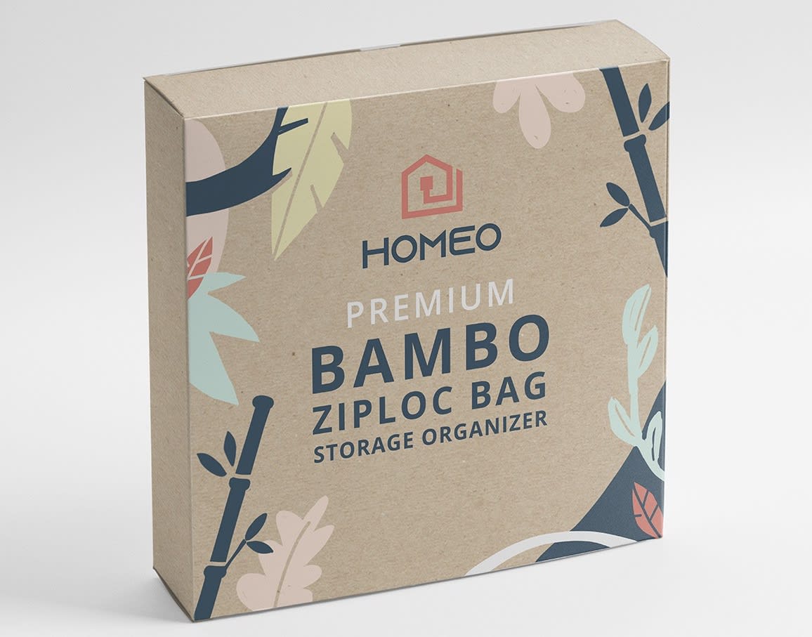 cardboard box with colorful nature imagery on it