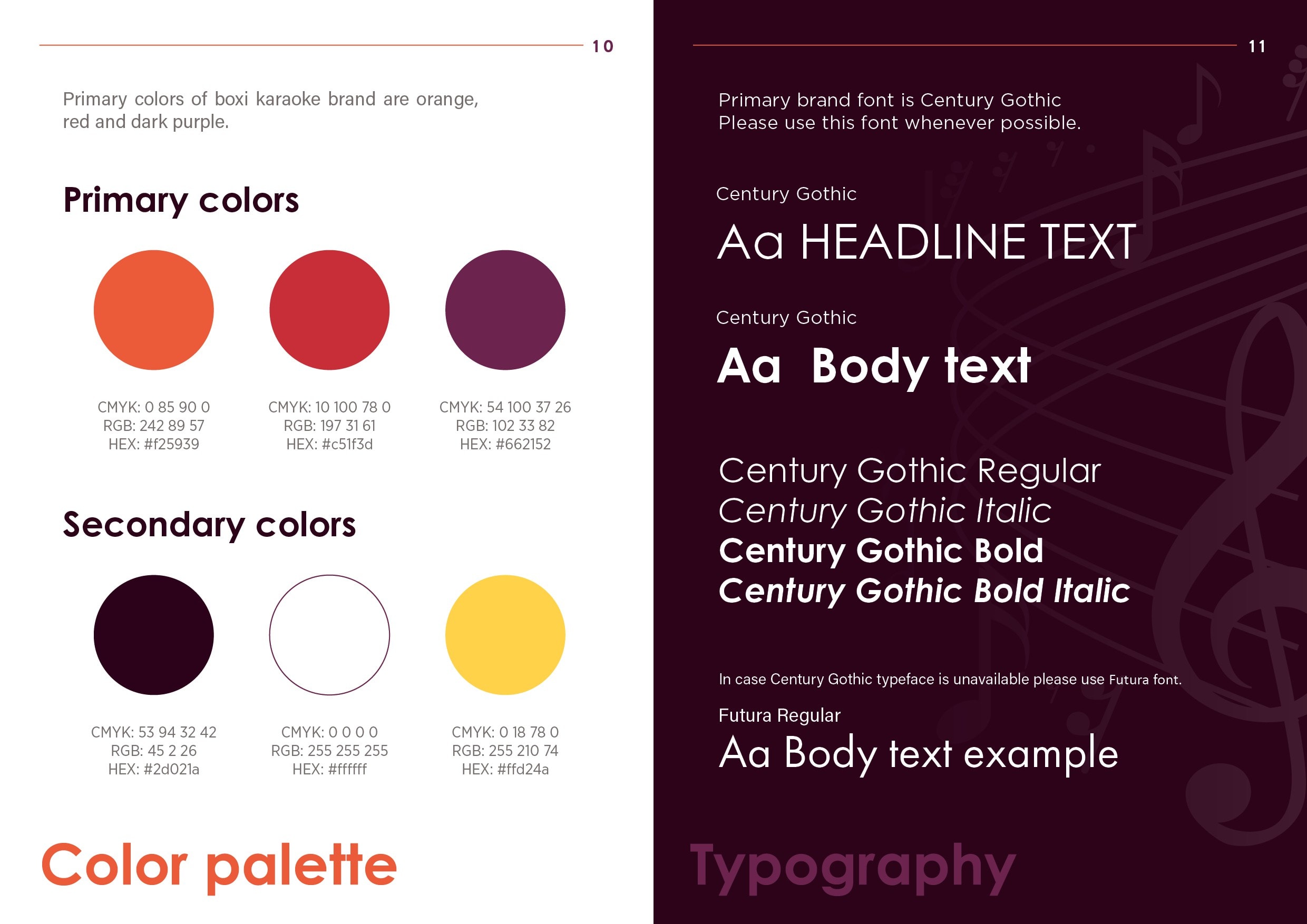 Brand style guide design for a karaoke nightclub