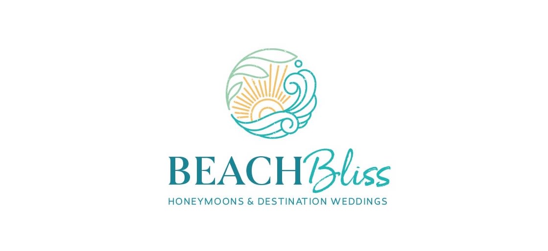 Wedding planner logo for destination and beach wedding niche