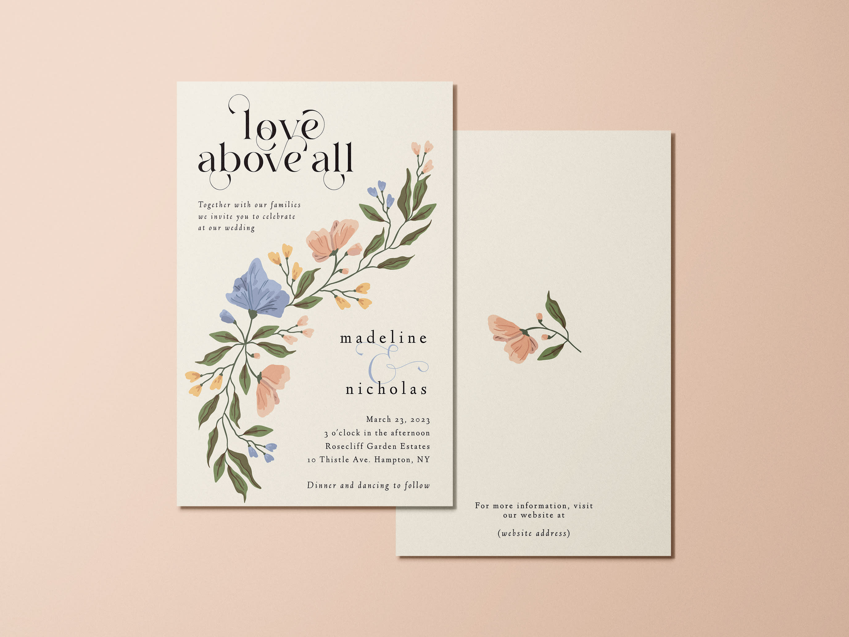 Floral wedding invitation idea