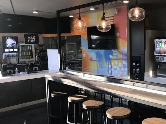 interior shot of a modern Taco Bell restaurant