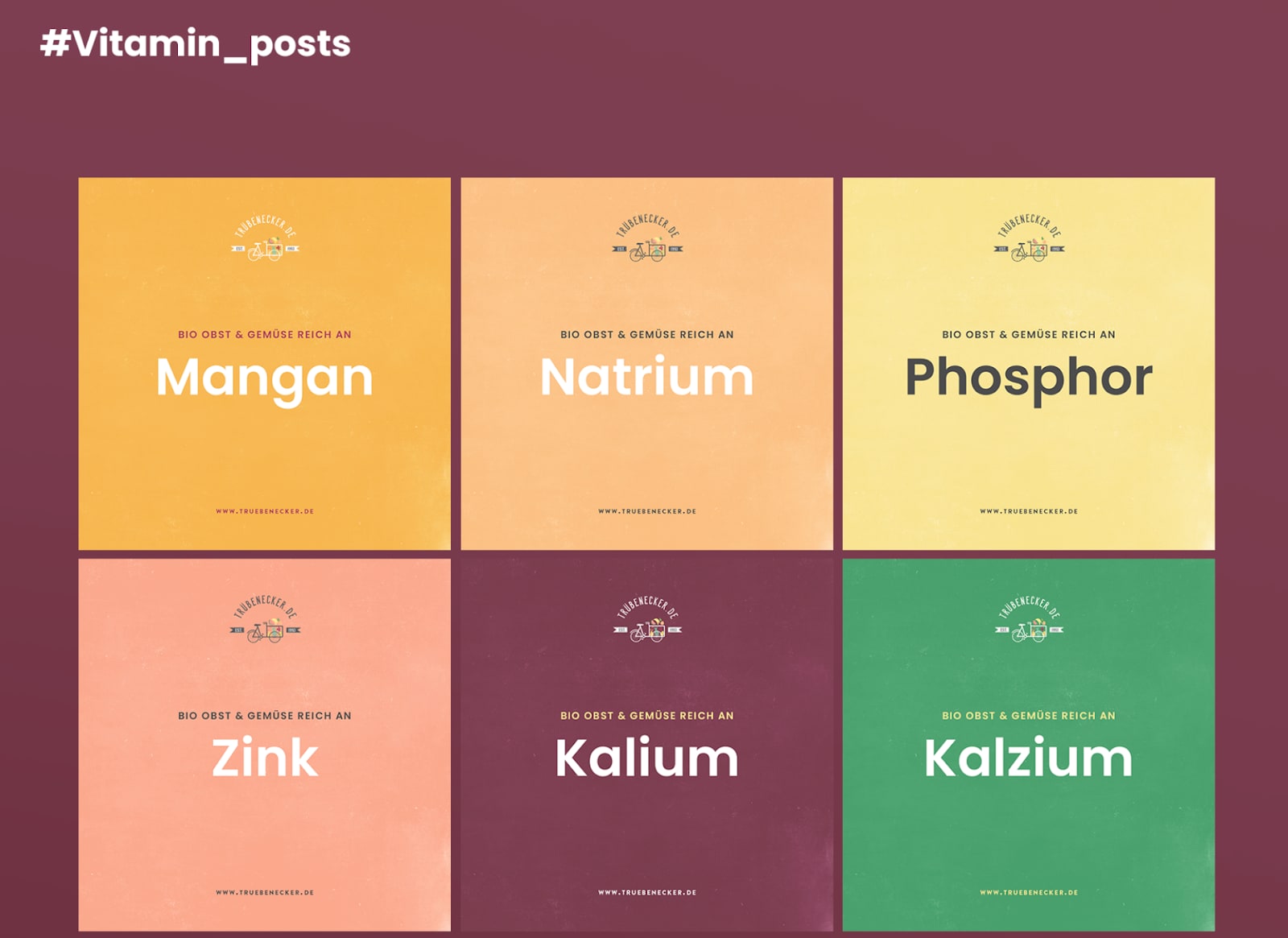 Various posts for a social media style guide