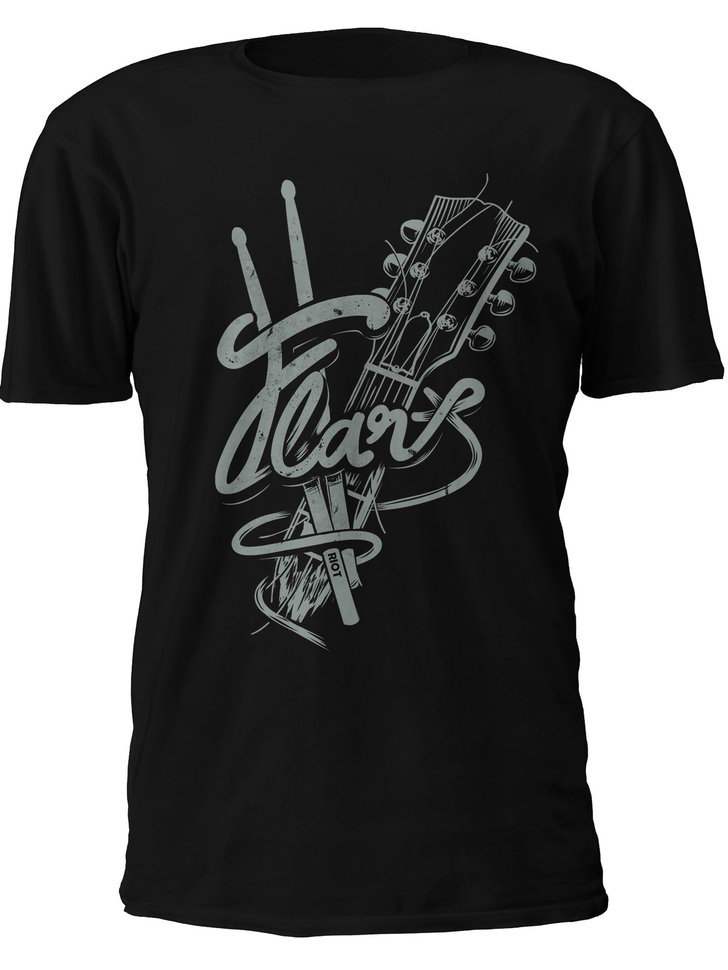 Illustrated t-shirt of rock instruments