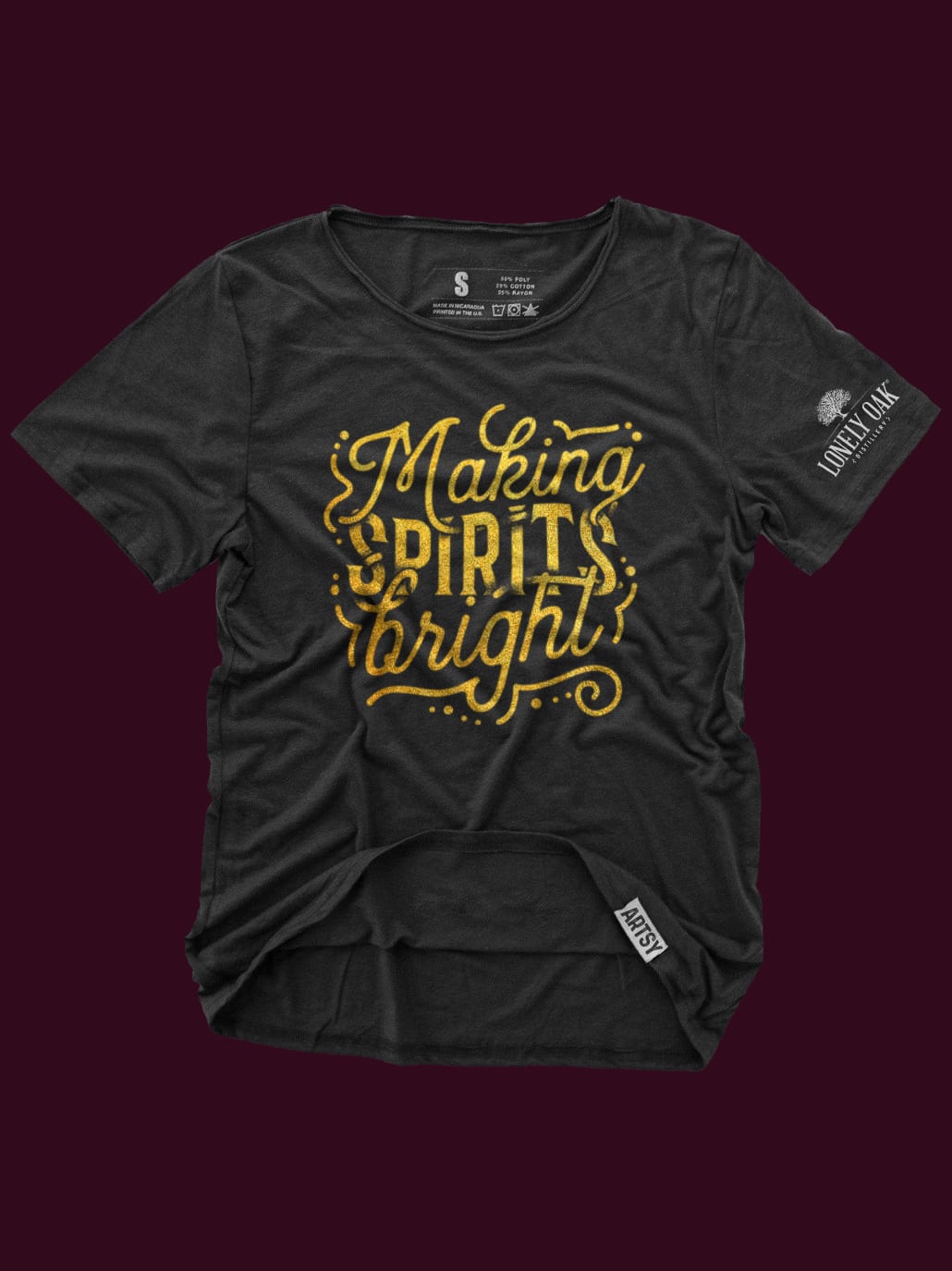 Christmas t-shirt design reading &ldquo;Making Spirits Bright&rdquo;