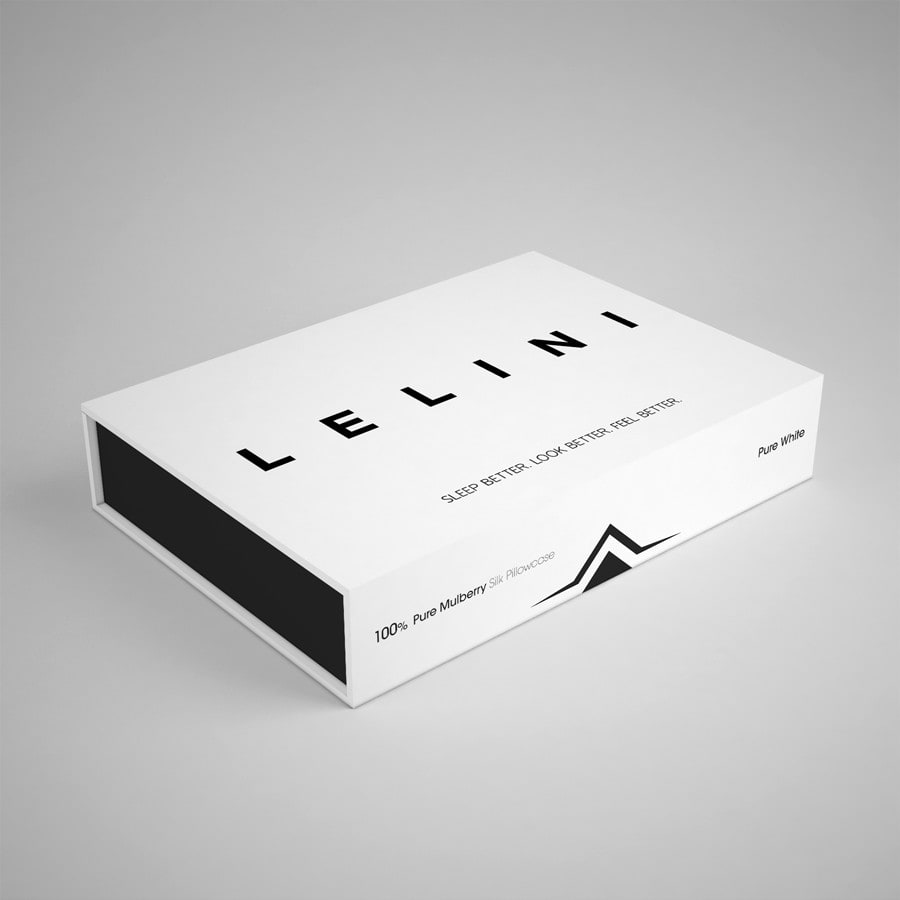 Thin packaging box with elegant black and white design