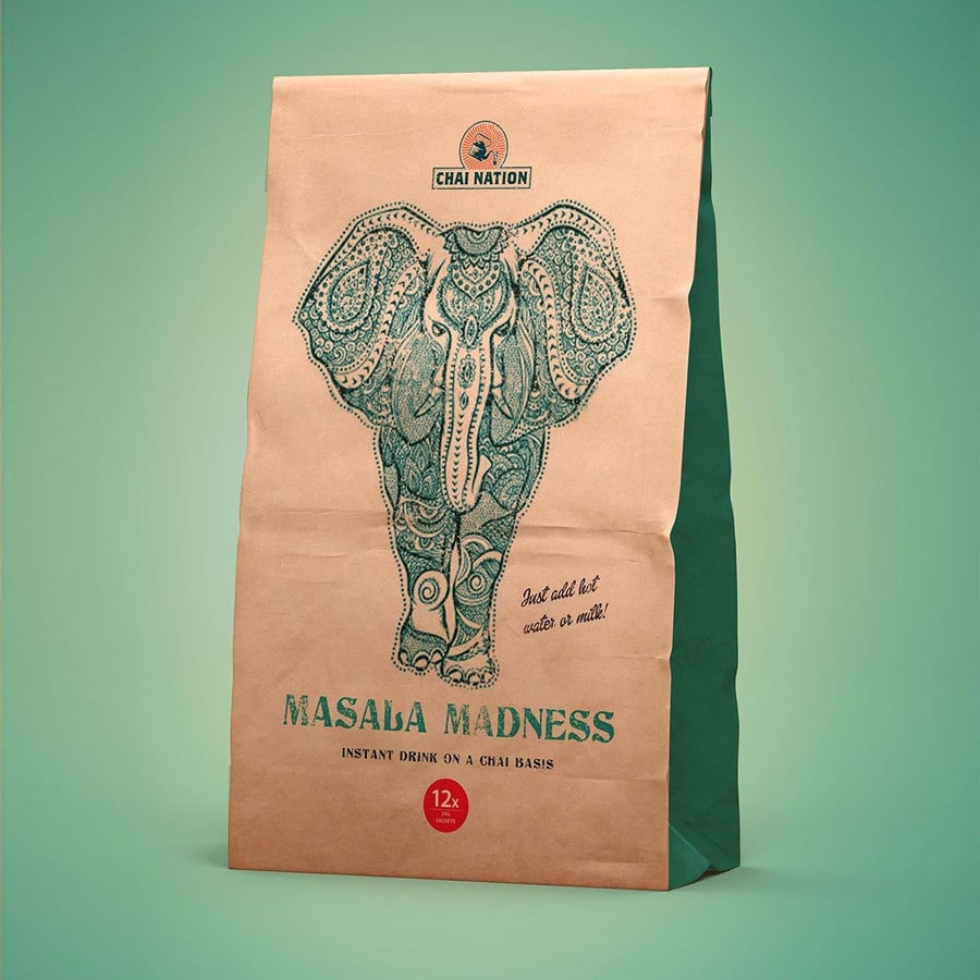 elephant chai tea bag design