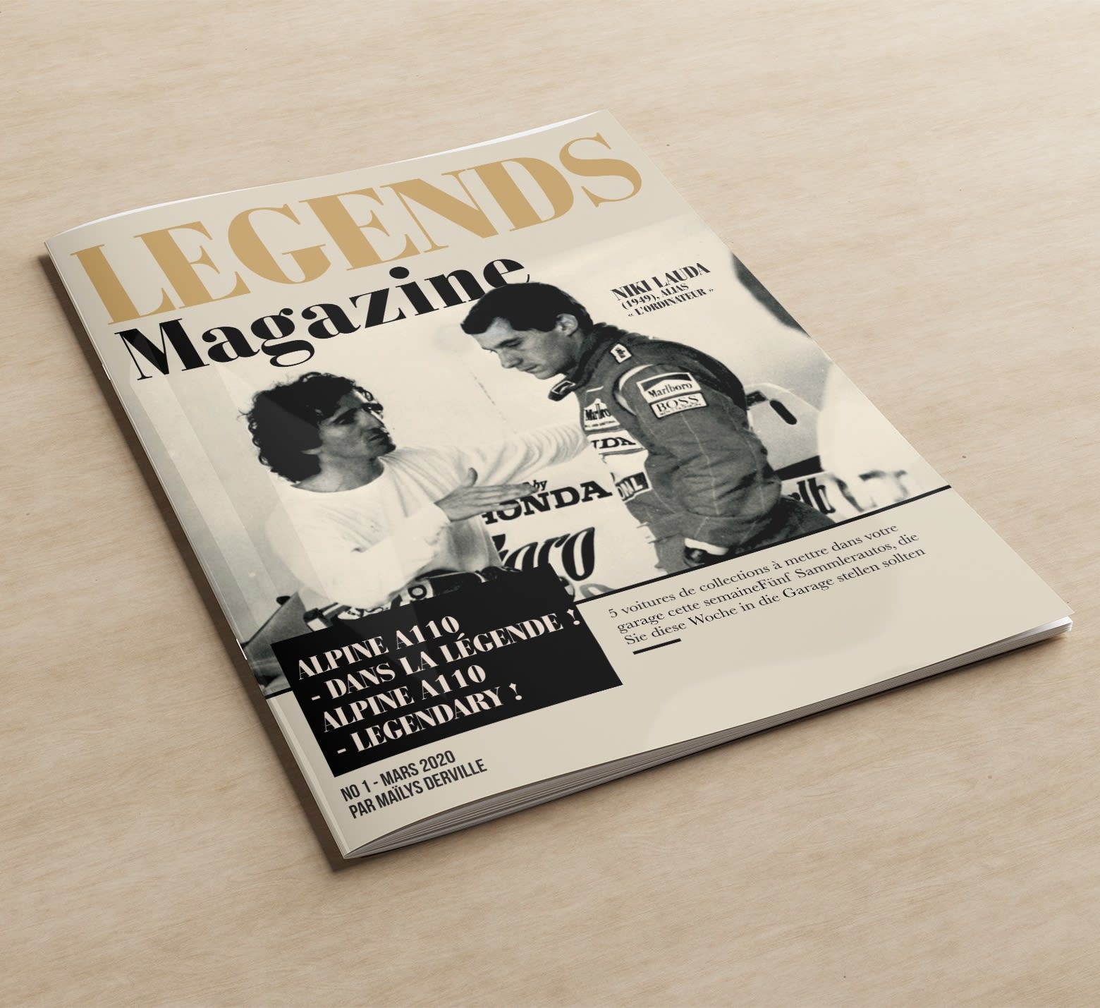 Example for traditional marketing: Classic magazine cover design