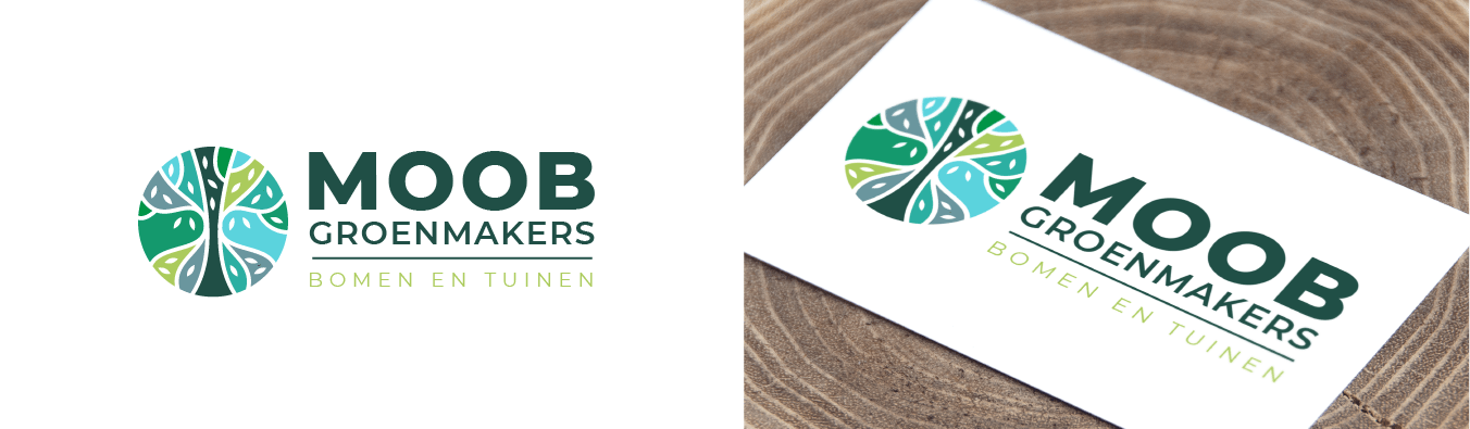 Design de logo avec un cercle vert et bleu