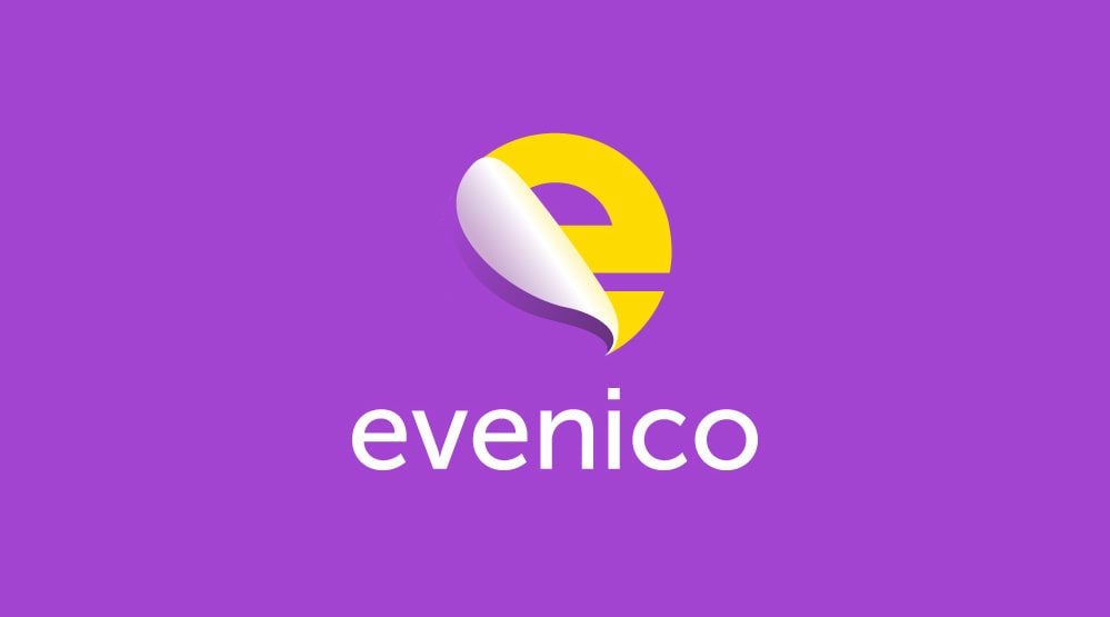 Un logo jaune et violet repr&eacute;sentant la lettre e