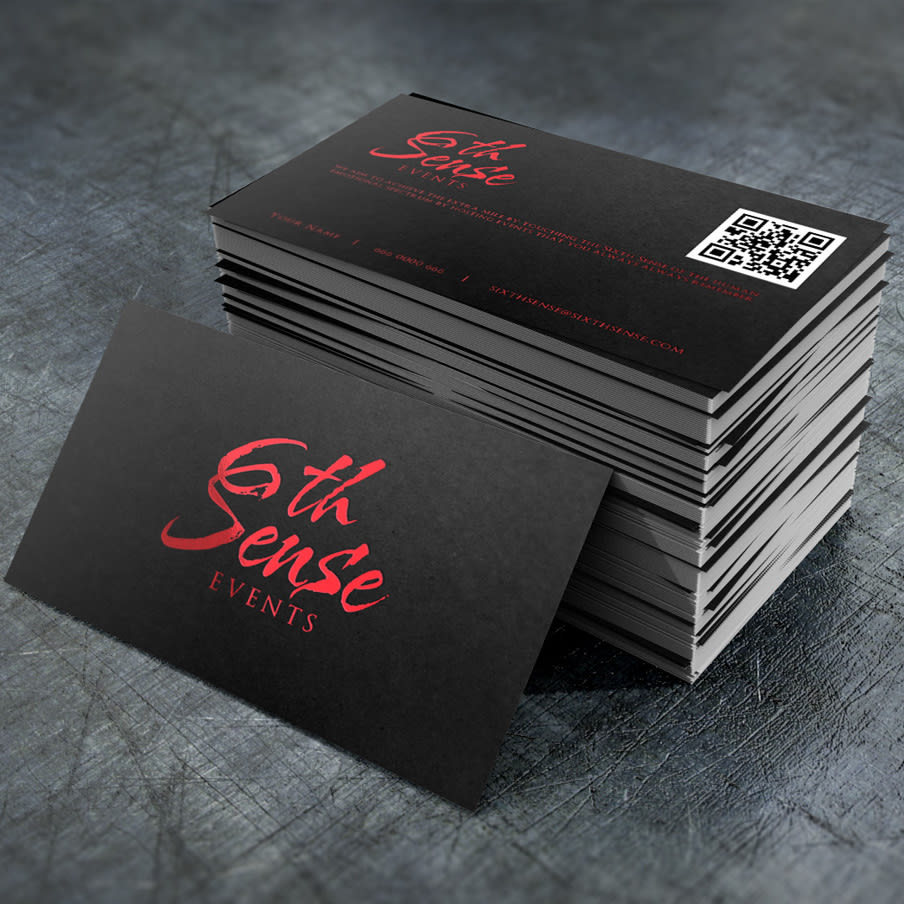 red wordmark logo that says &ldquo;6th sense events&rdquo; against a black background