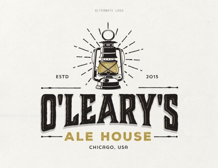 Branding de marque alimentaire : le logo d'O&rsquo;Leary&rsquo;s Ale House