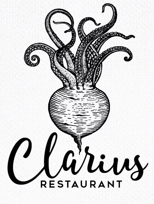 Logo illustr&eacute; en noir et blanc d'un radis dont sortent des tentacules