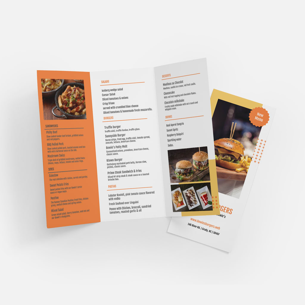 A menu with event-themed specials