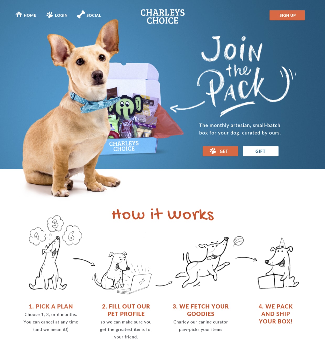 Website design for a dog food brand