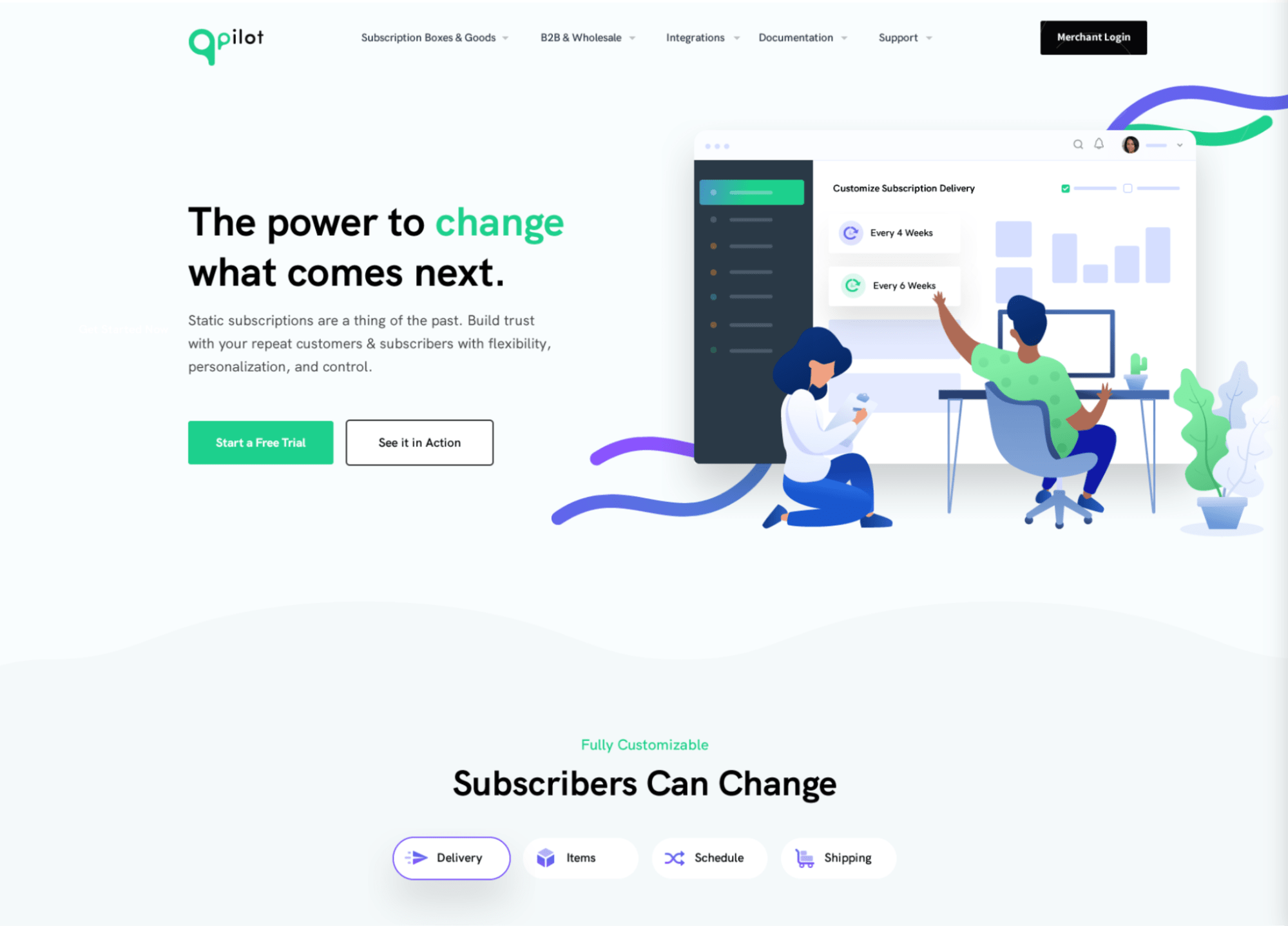 Website homepage design for a Subscription Service Management tool