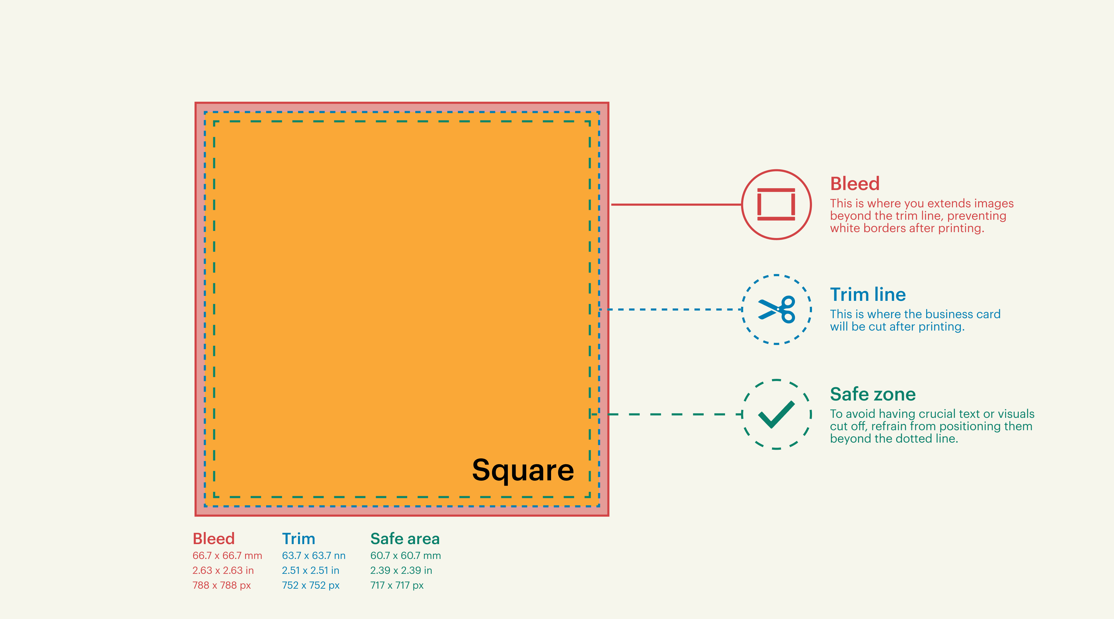 square business card dimensions