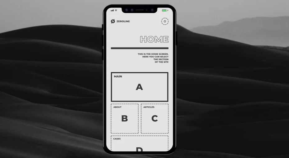 Easy-to-use navigation in a website design