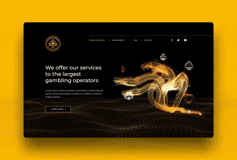 Website design with animated elements