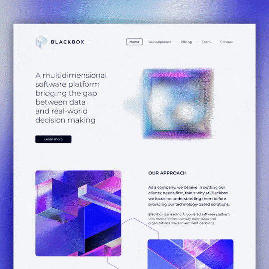 Website design with animated elements