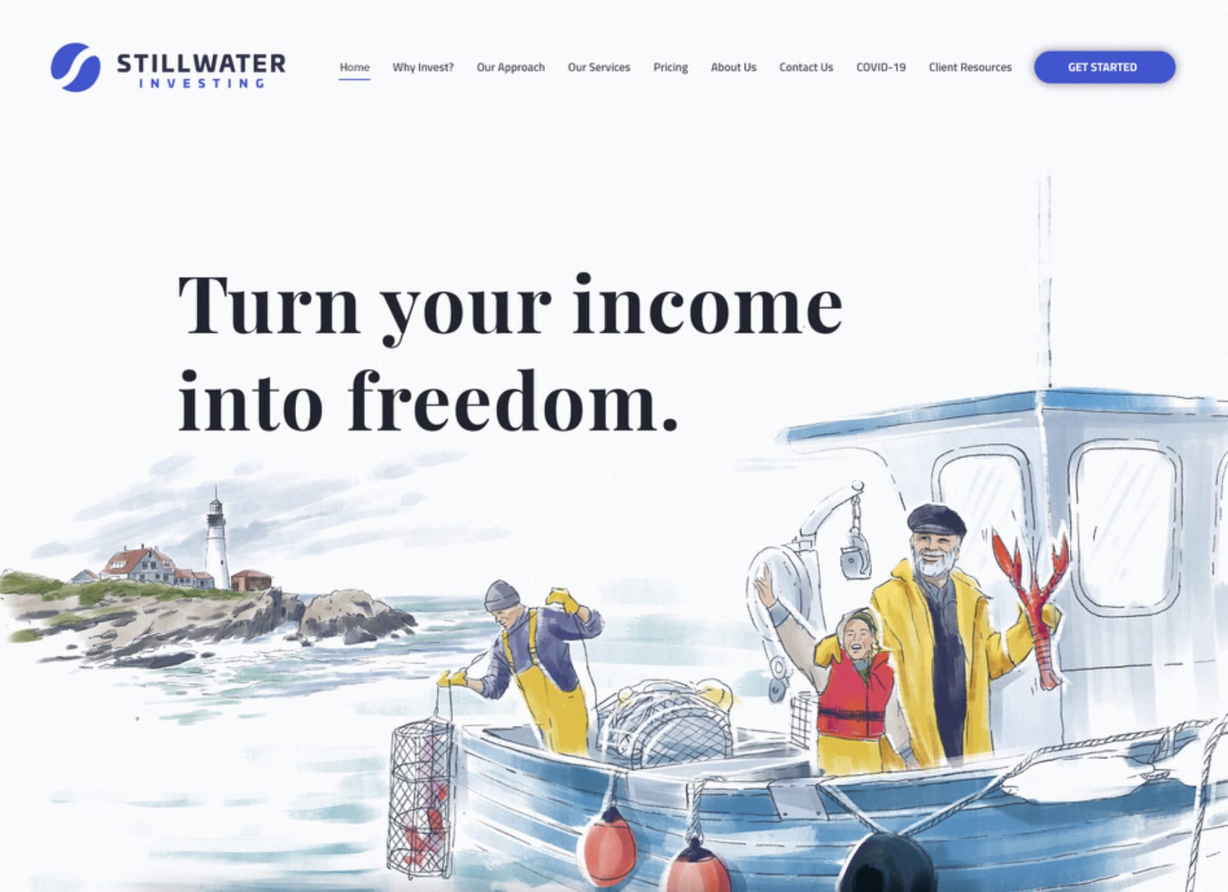 A website design idea that uses hand-drawn illustrations