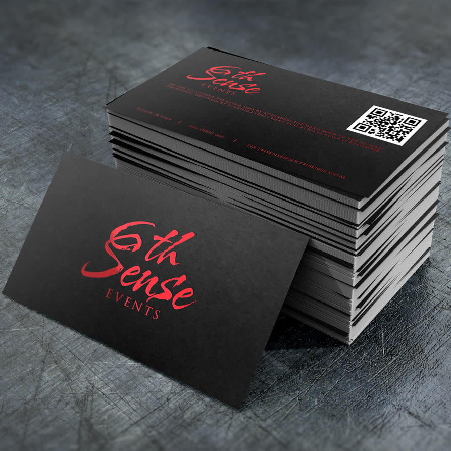 red wordmark logo that says &ldquo;6th sense events&rdquo; against a black background