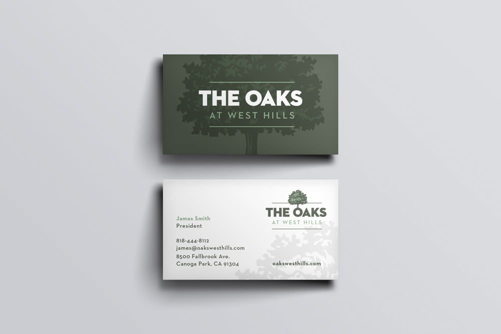 Real estate business card with bold green color palette