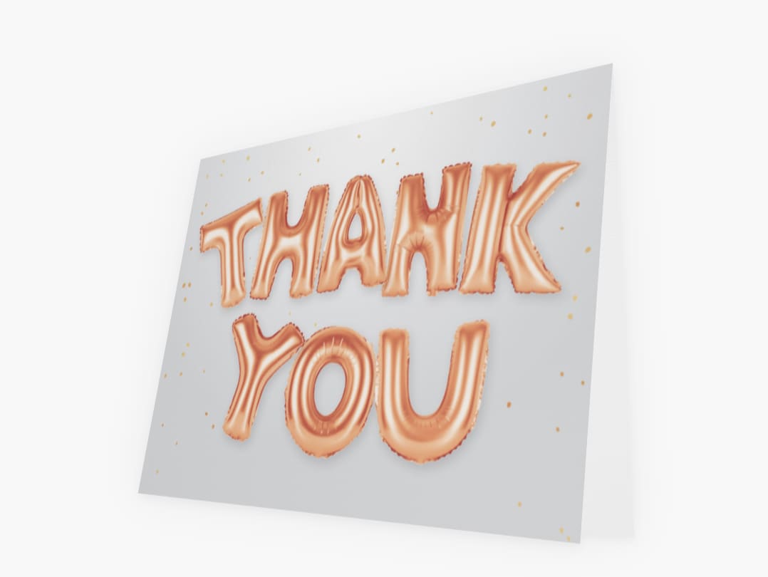 Birthday party thank you note