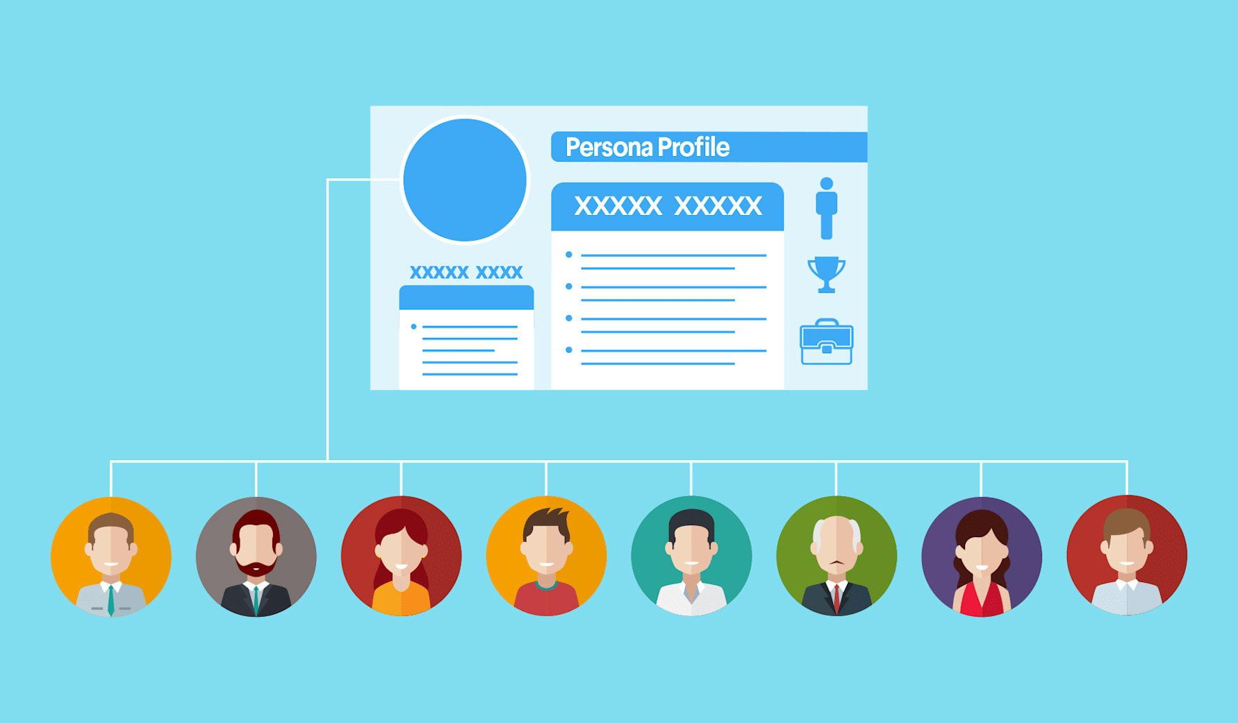Illustrated diagram showcasing the user profile process.