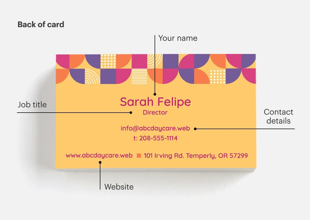 Back of a business card