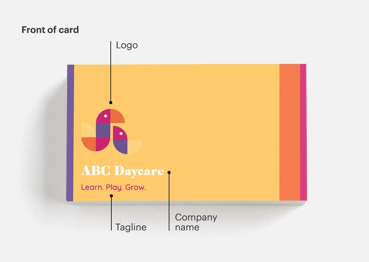 Front of a business card