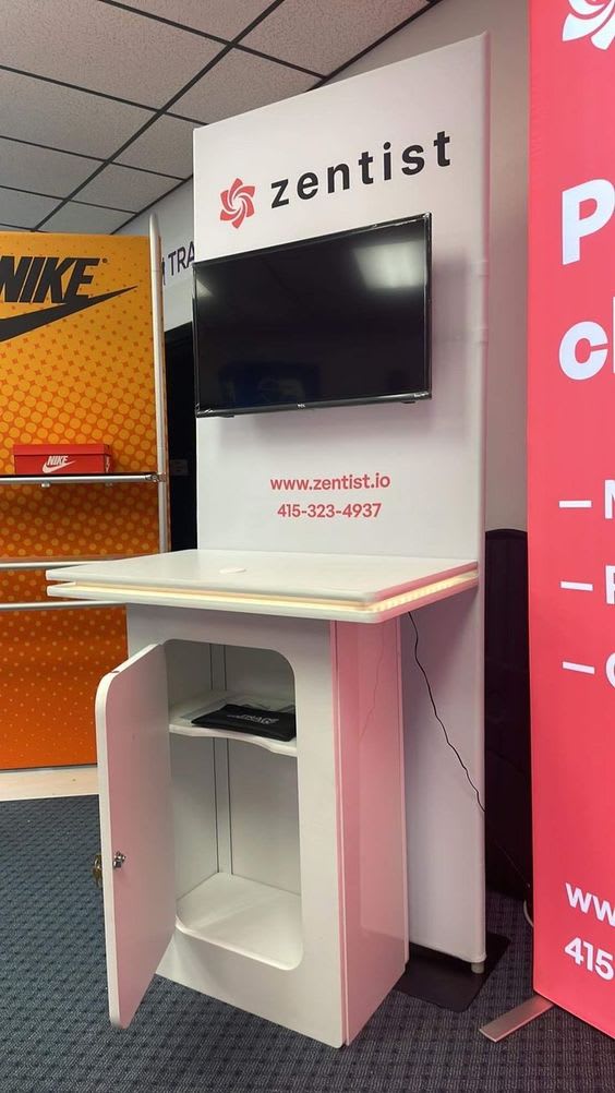 Trade show booth storage area