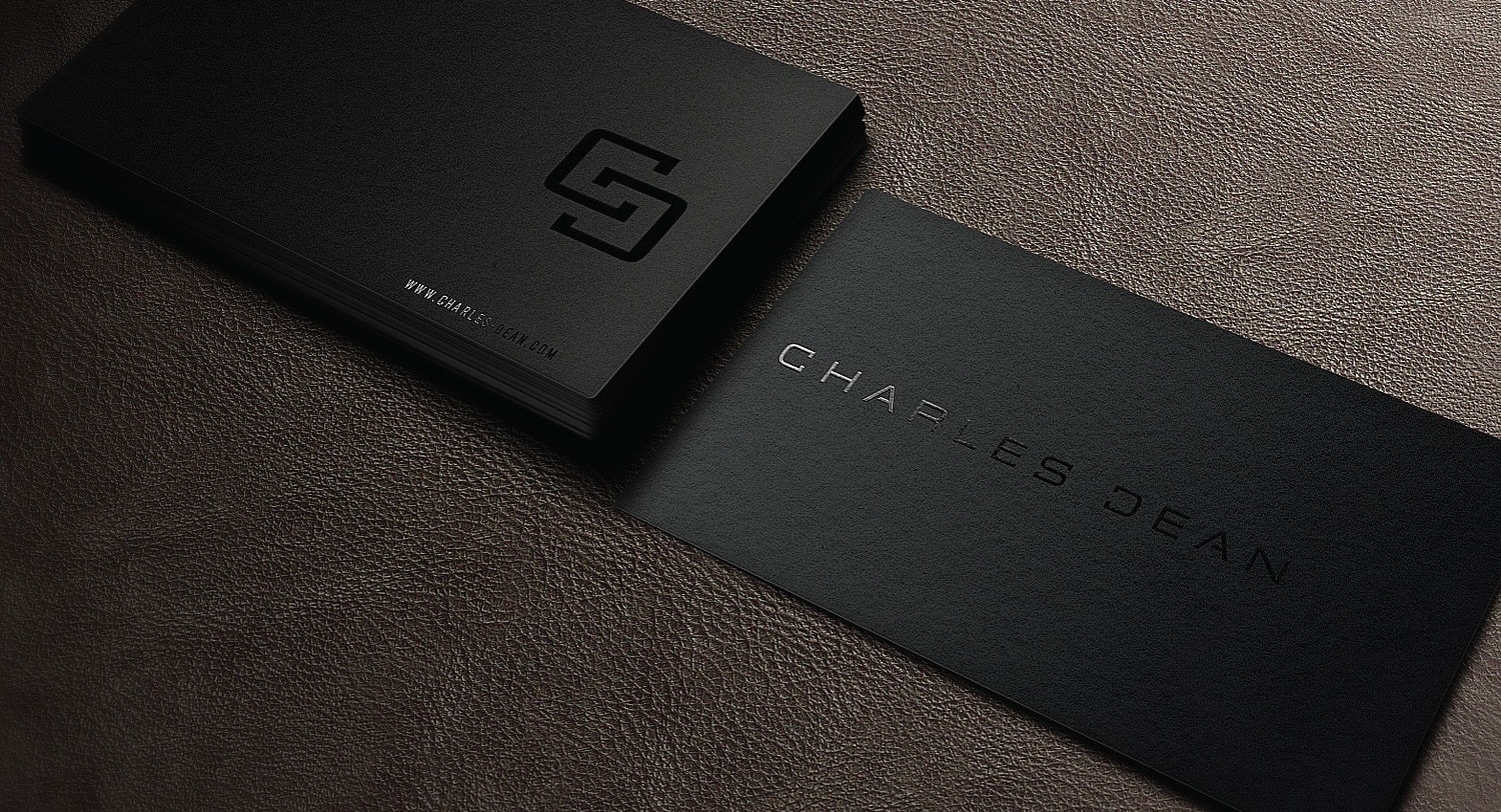 All-black business card