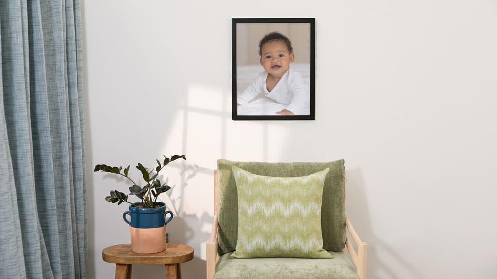 Baby photo framed print