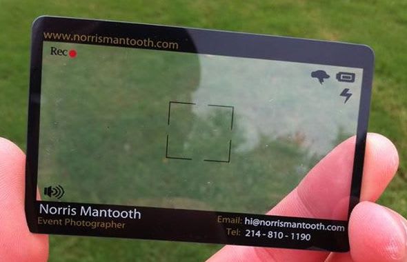 Transparent business card idea for photographers