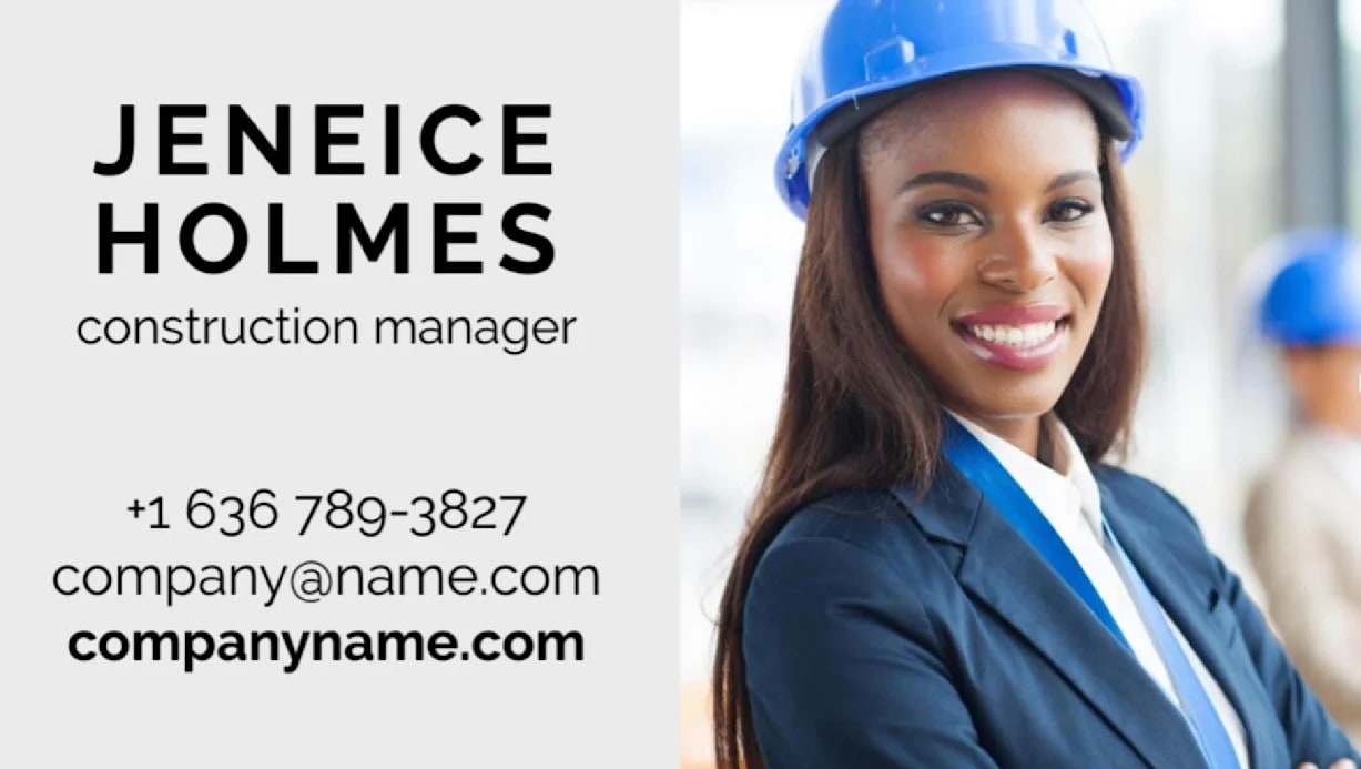 Professional business card design idea with a headshot