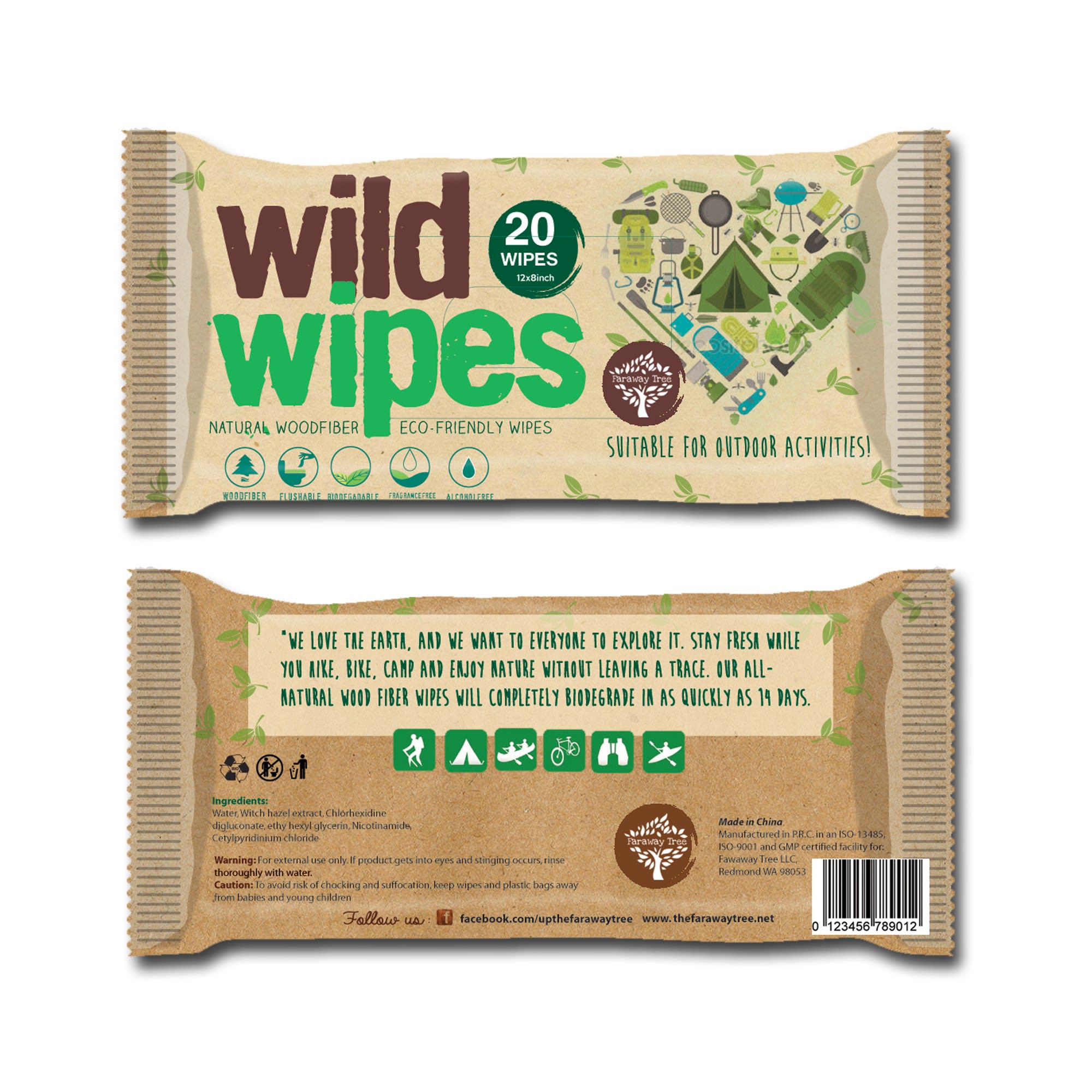 Packaging for eco-friendly wipes by bow wow wow