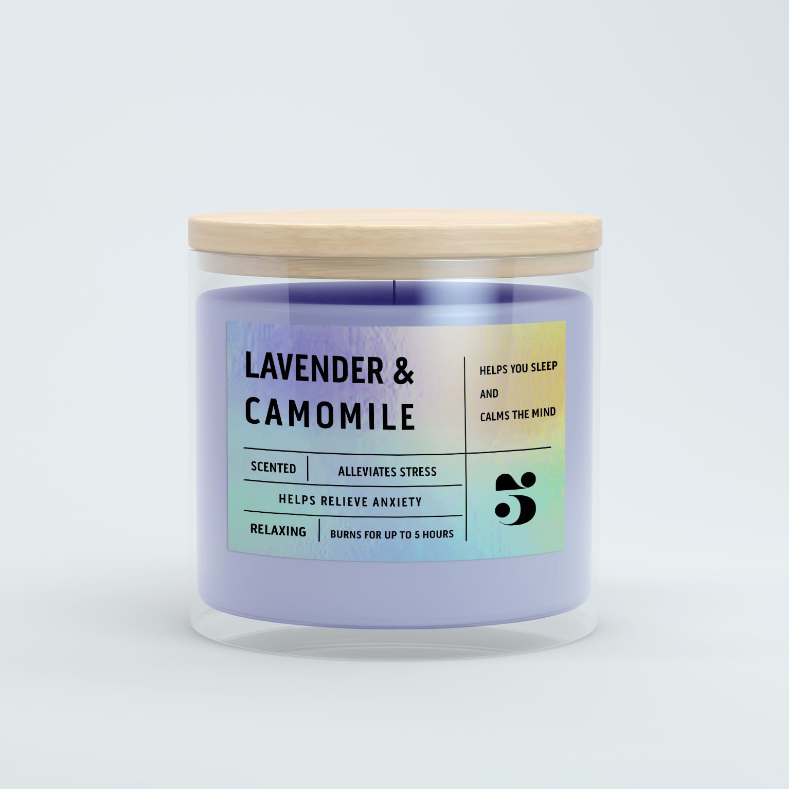 A lavender & camomile scented candle