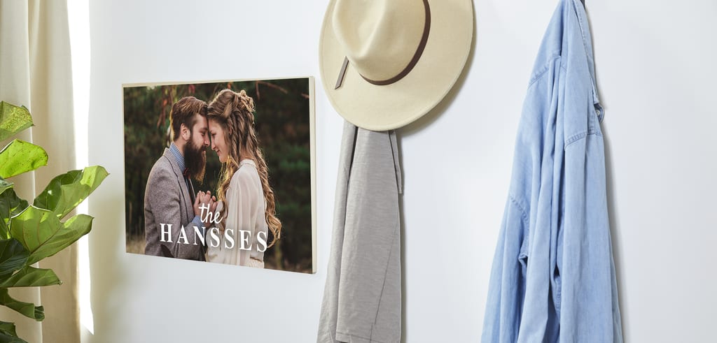 A large canvas print of a married couple