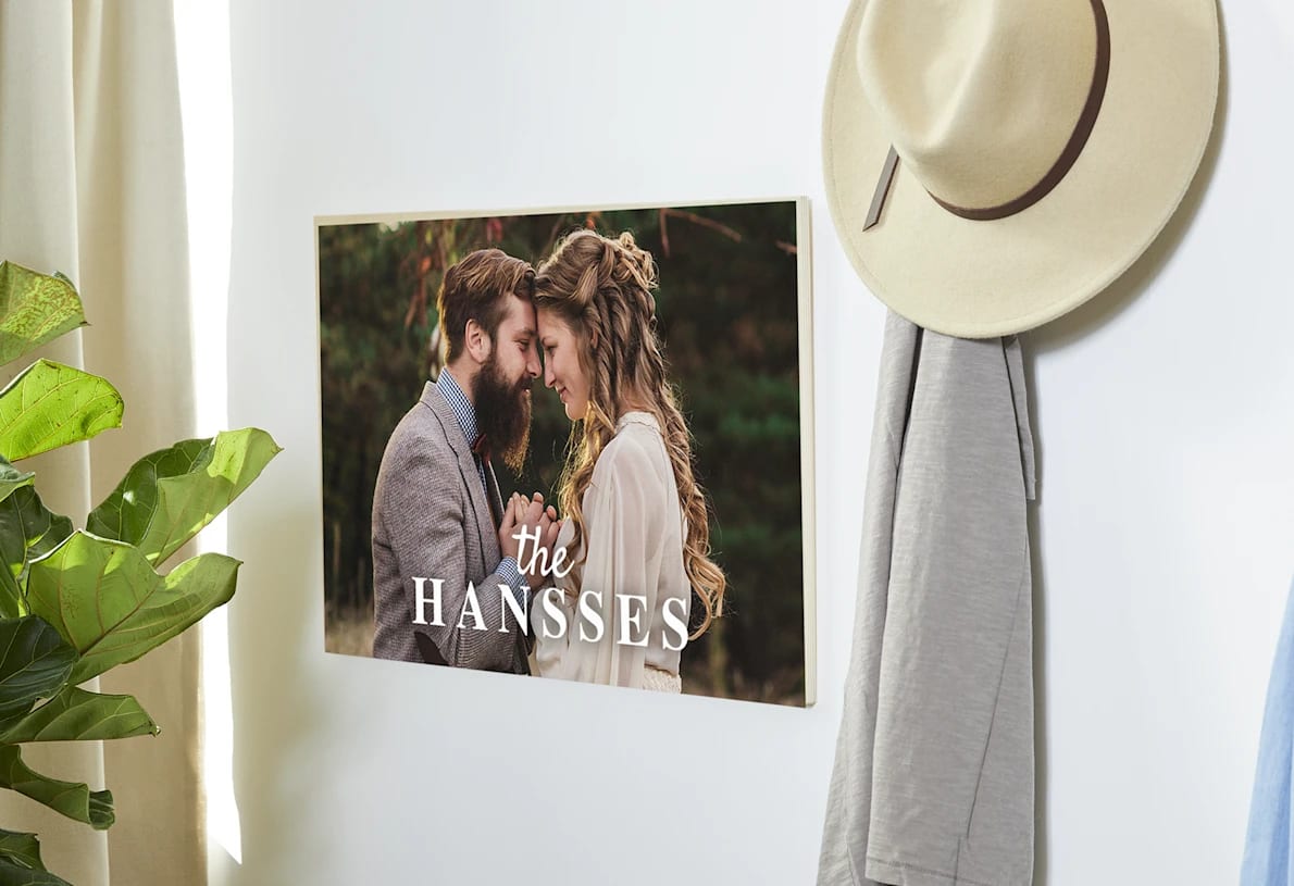 Wedding gift idea: custom wood print of the couple's special day