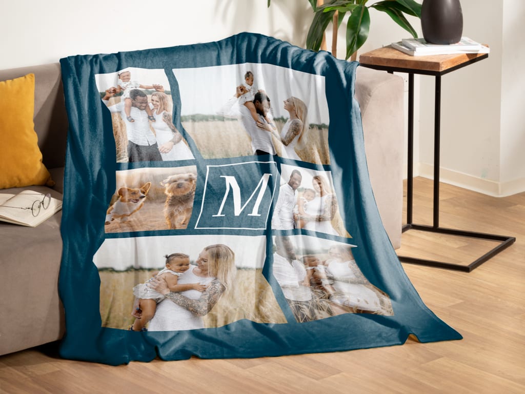 50th birthday gift idea: Custom blanket with a collage of photos