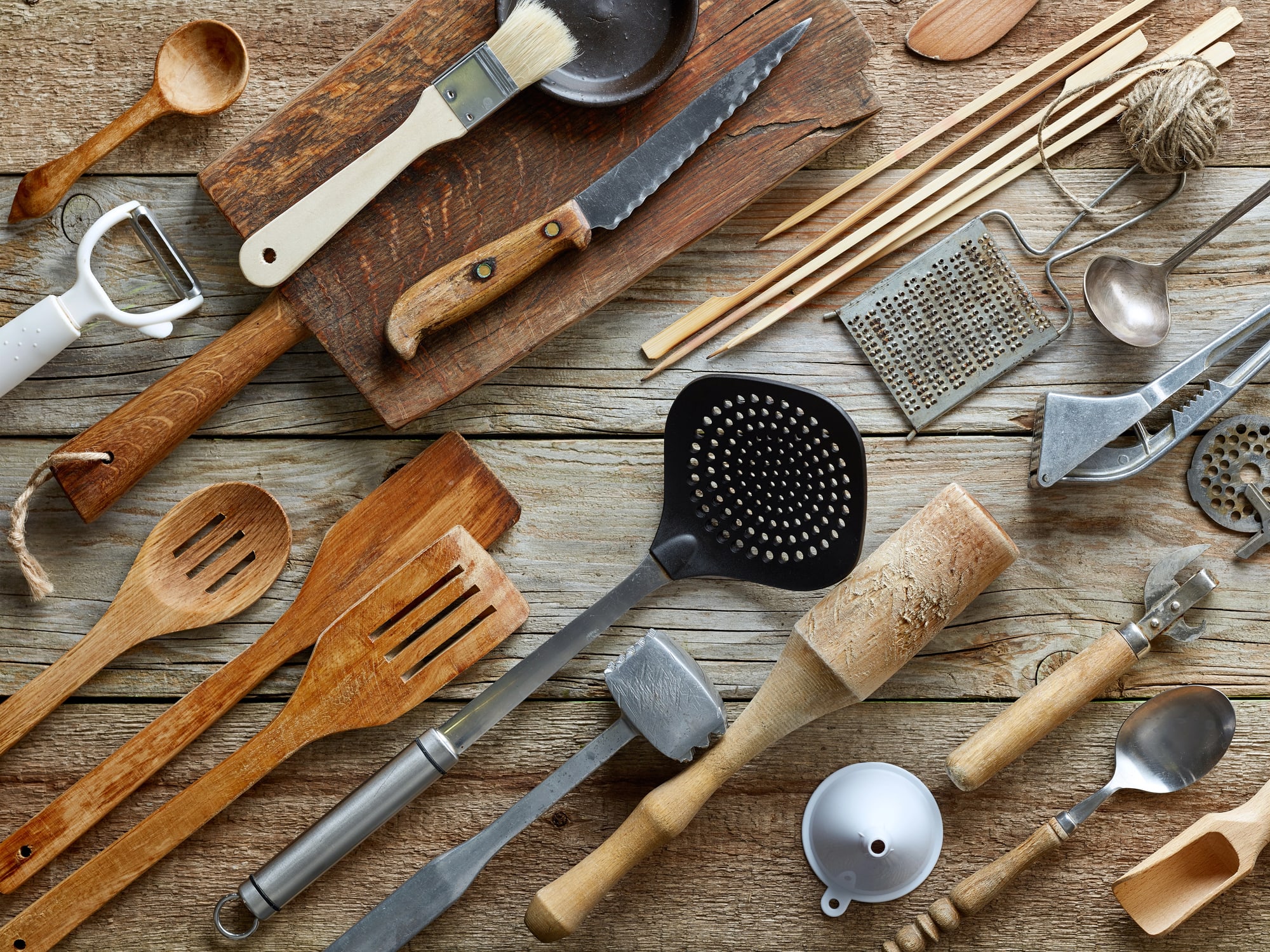 Assortment of kitchen utensils