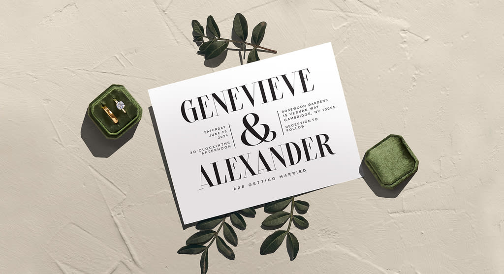 Printed wedding invitation