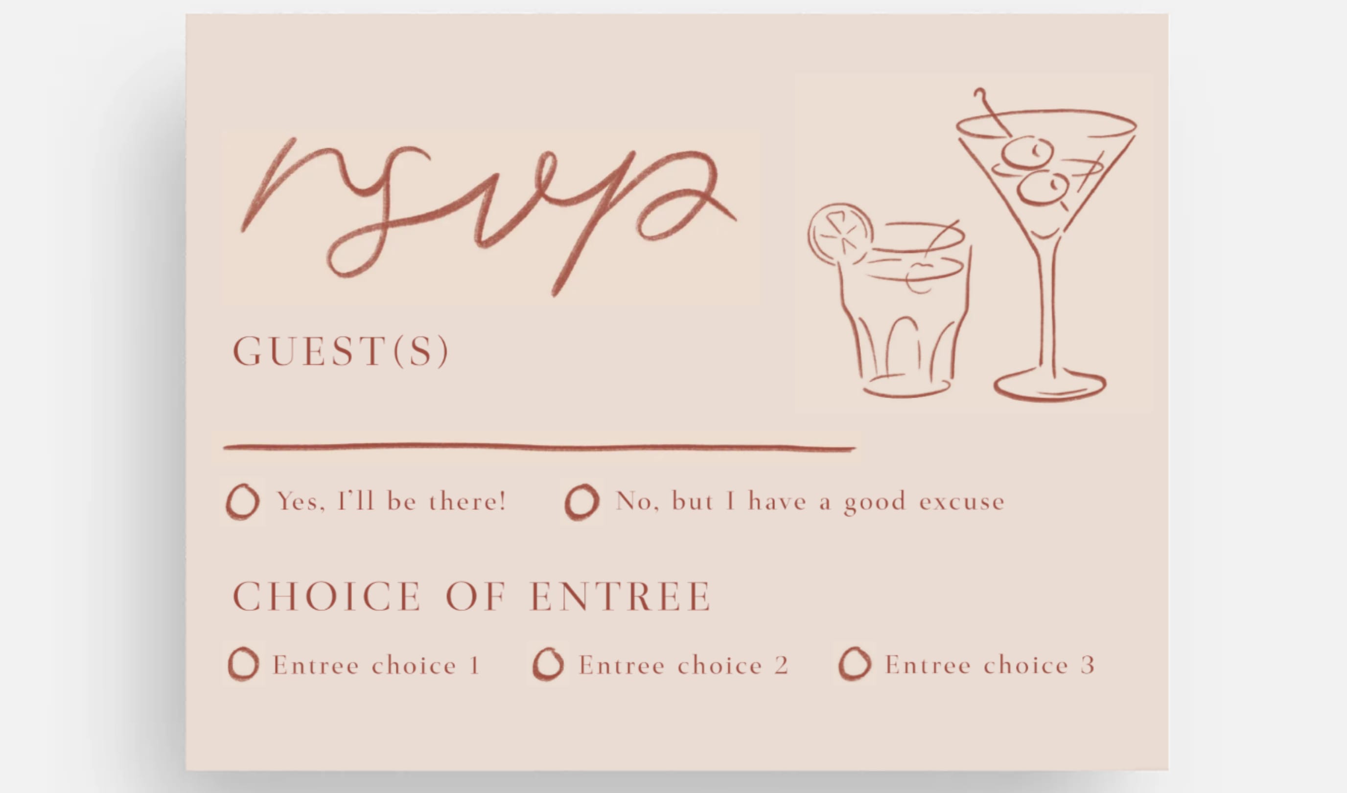 Modern RSVP card wording