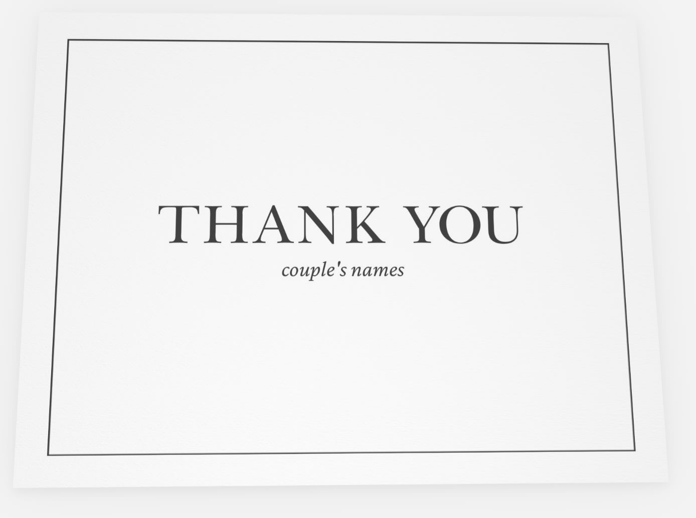 Minimalist wedding thank you card design
