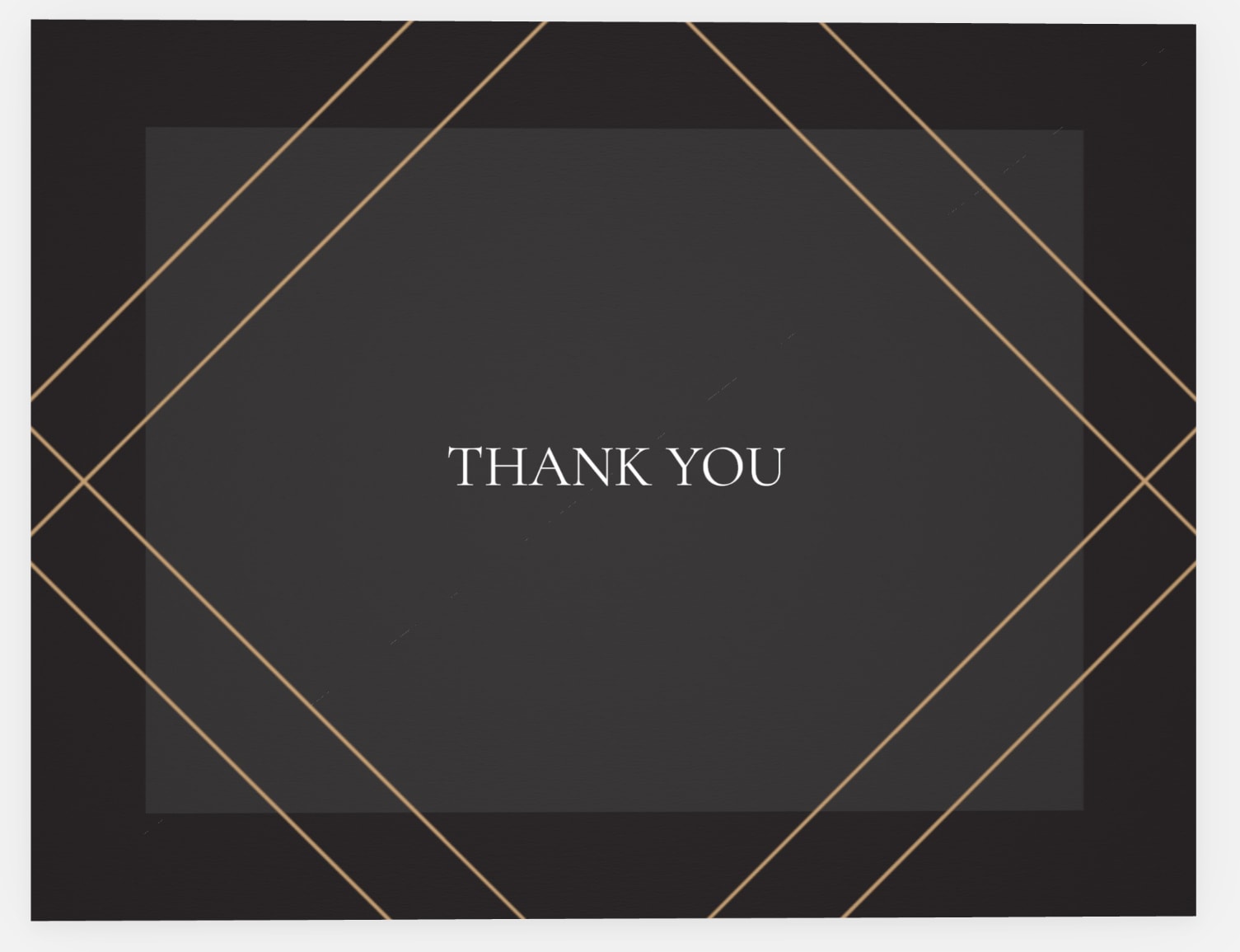 Geometric thank you card design with overlapping squares