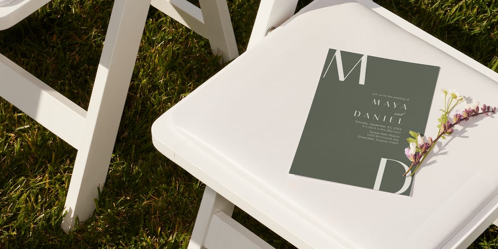 Minimalist wedding monogram design