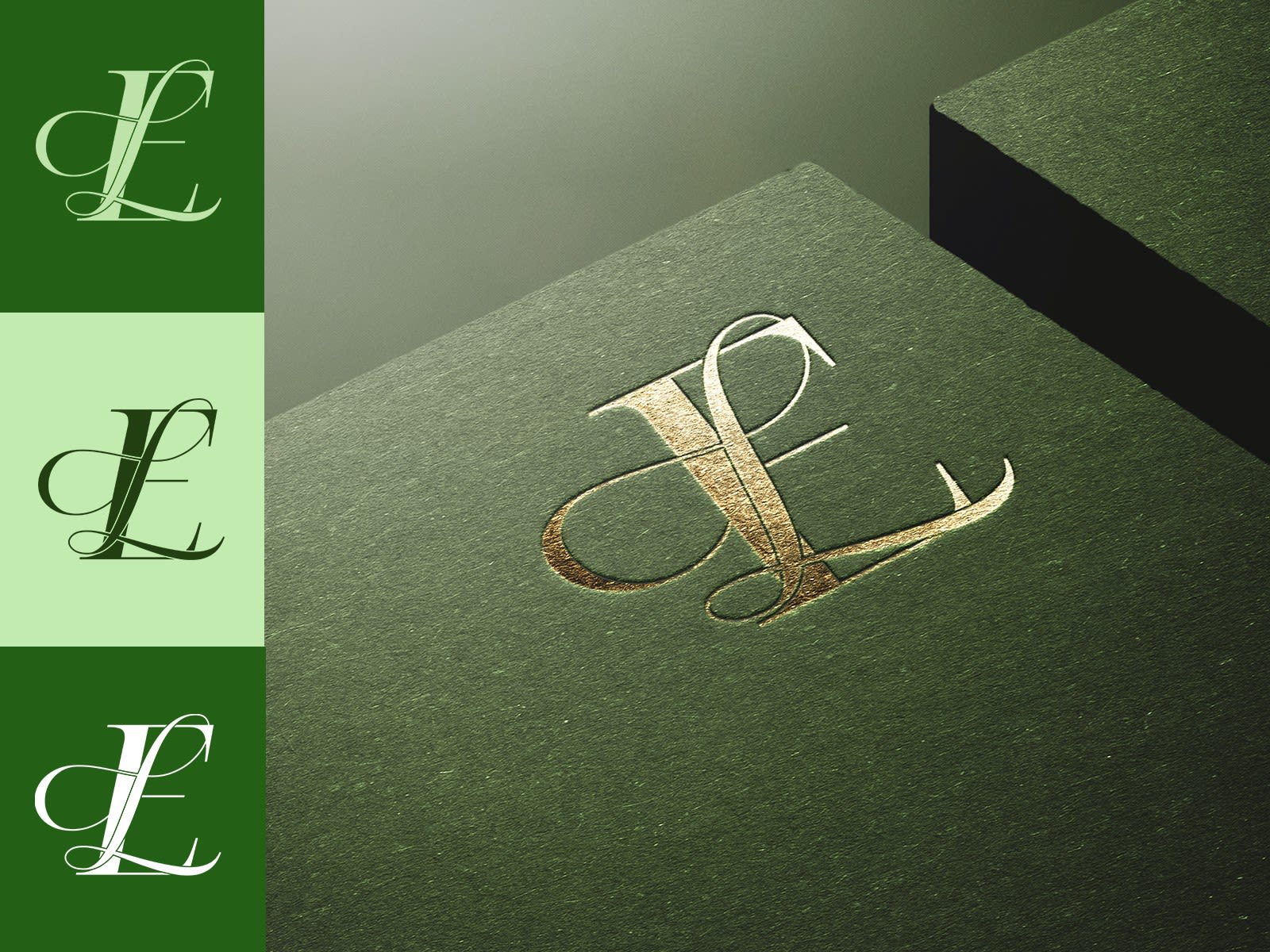 Classic script wedding monogram logo