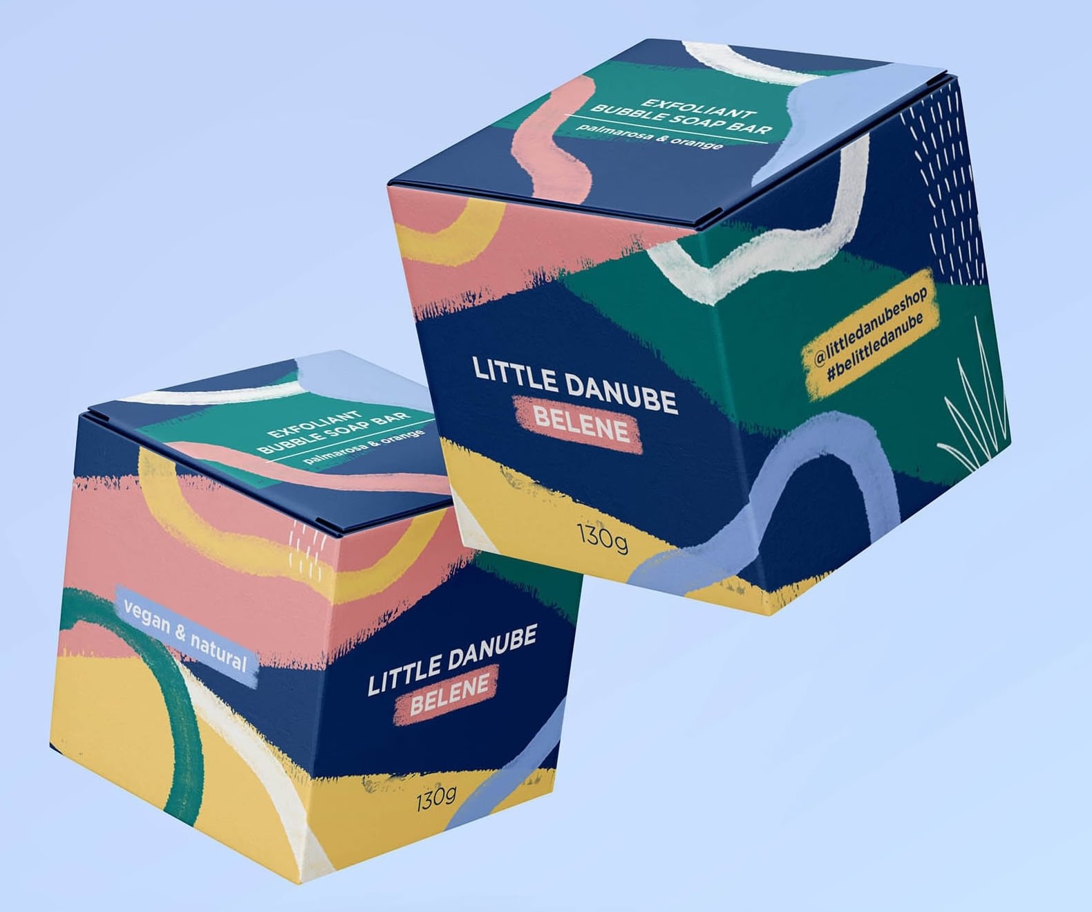 Packaging design using bright colors and imperfect brush strokes graphic design trend