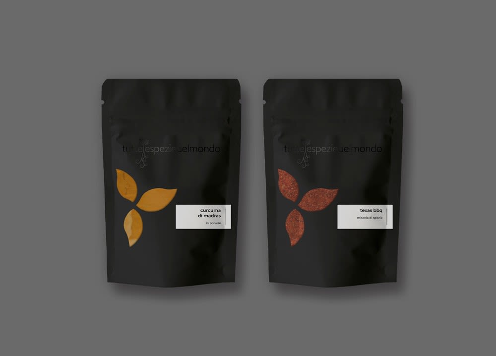 Spice packaging with leaf cutout to showcase product